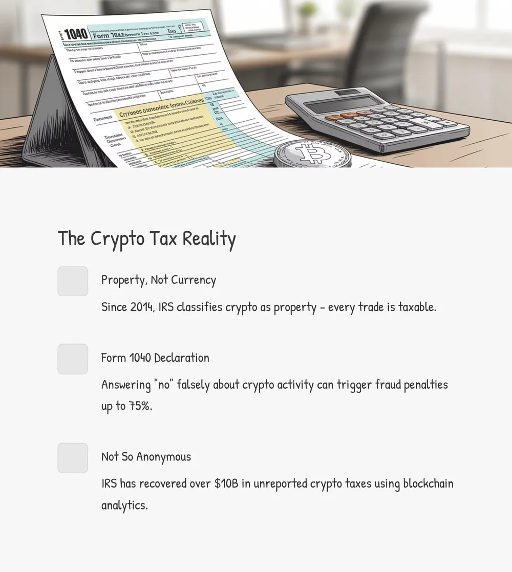 A screenshot of CoinTracker dashboard showing synced crypto transactions and tax summary.